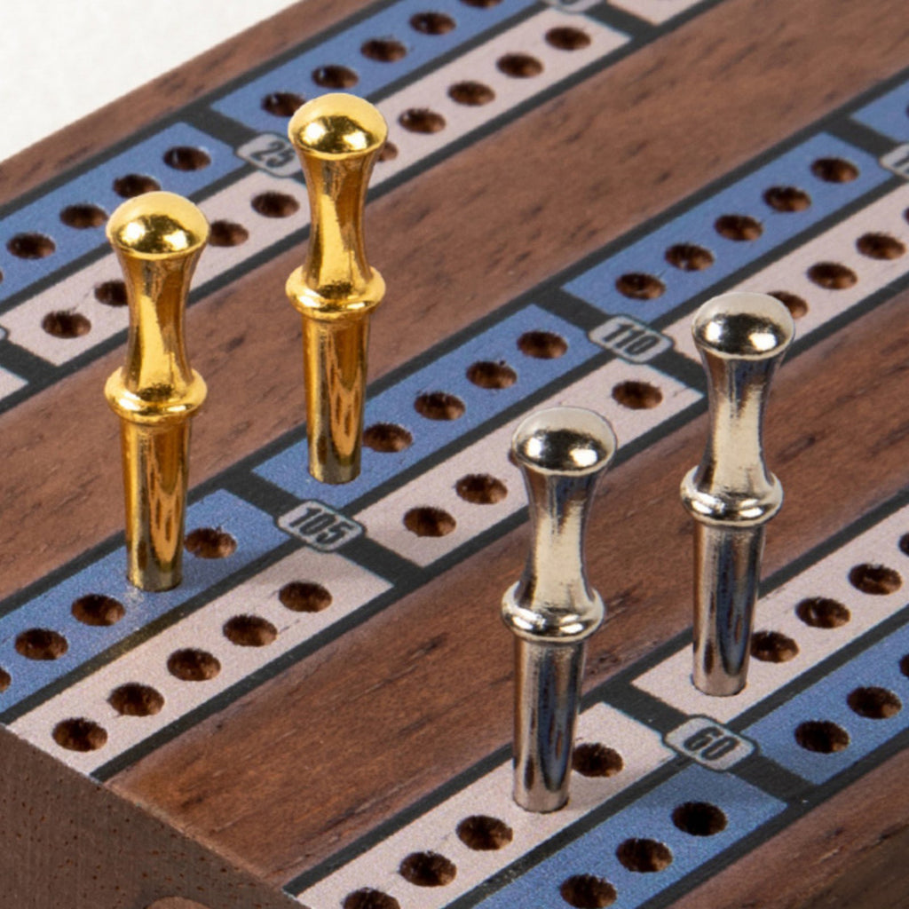 Wooden Cribbage Board Game Solid Wood Cribbage Board with Storage for Party