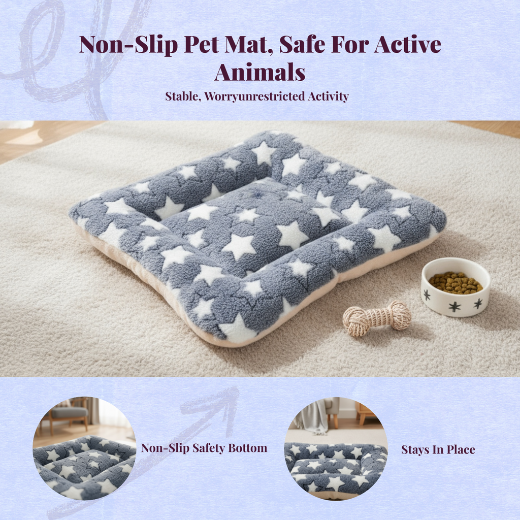 Automatic Heating Pet Bed Mat, Non-Slip, Washable, Gray