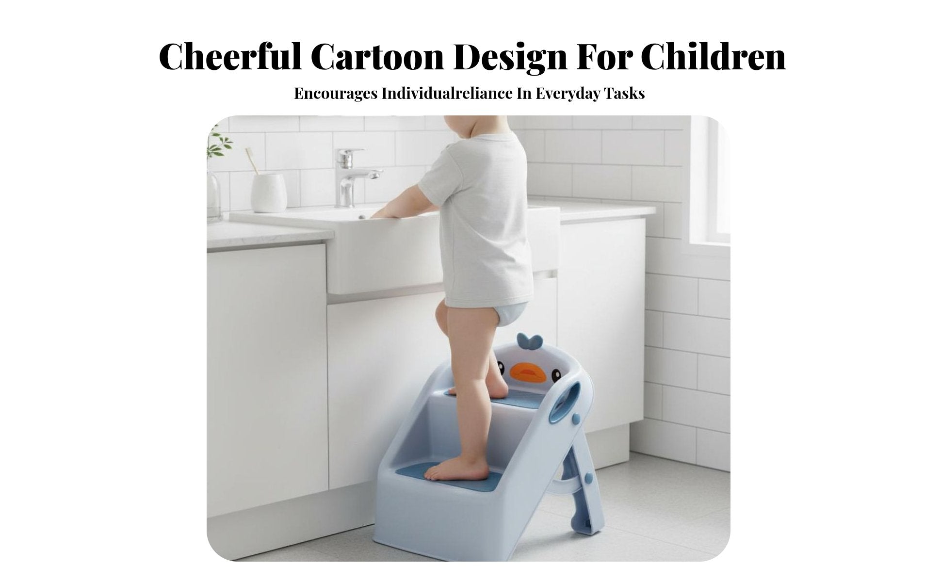 2-Step Standing Aid Sturdy Construction 2-Step Duck Stool Promotes Independence