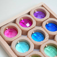 15 Pieces Translucent Crystal Building Piece Safe Design Wooden Crystal Blocks