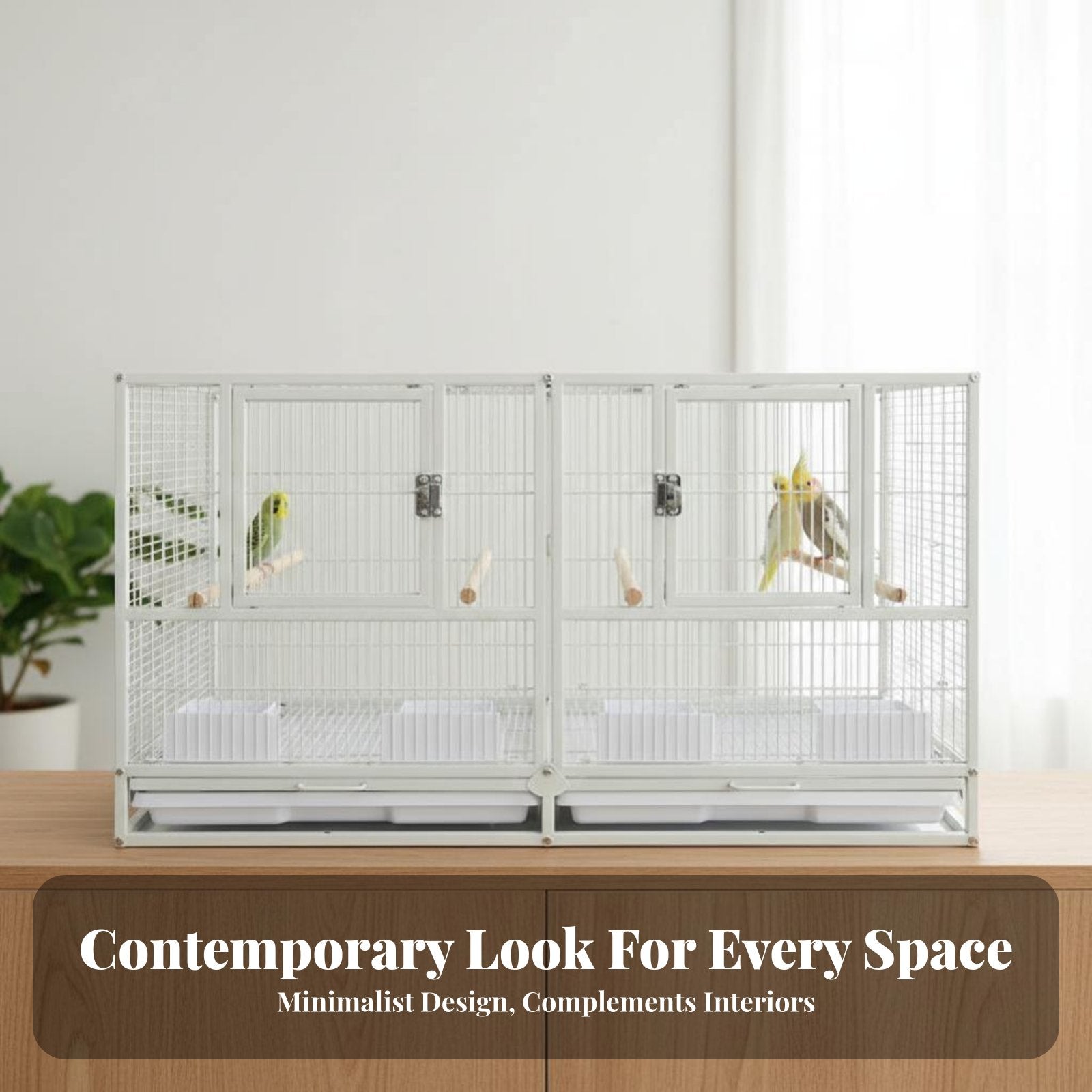3-Tier Breeding Enclosure Removable Divider Dividable Bird Enclosure Safety Lock