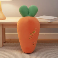 Carrot Stuffed Toy Huggable Carrot Shaped Pillow Creative Design Stuffed Animal for Kids, Girls, Bedroom, Nursery, Playroom
