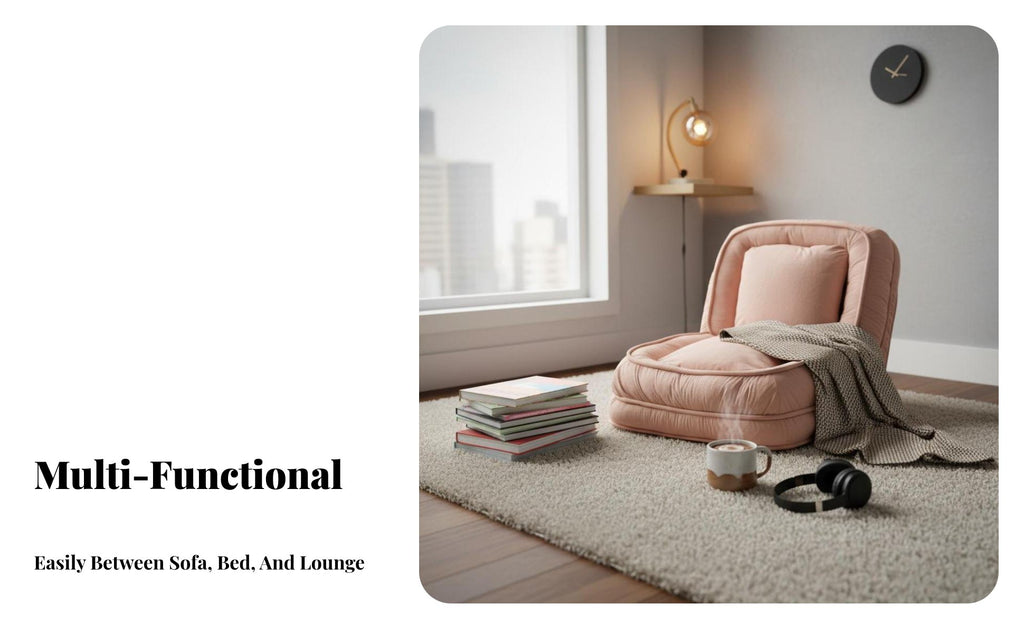 Human-Sized Pet Bed Foldable Stress Sign Lazy Sofa Adjustable Backrest Space-Saving for Two People, Stu Stress Nts, Balcony