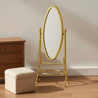 1:12 Scale Floor Mirror Realistic Design Dollhouse Clothes Rack Mirror Metal