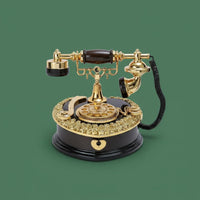 Vintage Rotary Phone Music Box Ornate Design Retro Dial Telephone Music Box Photography Props Home Decor for Bar