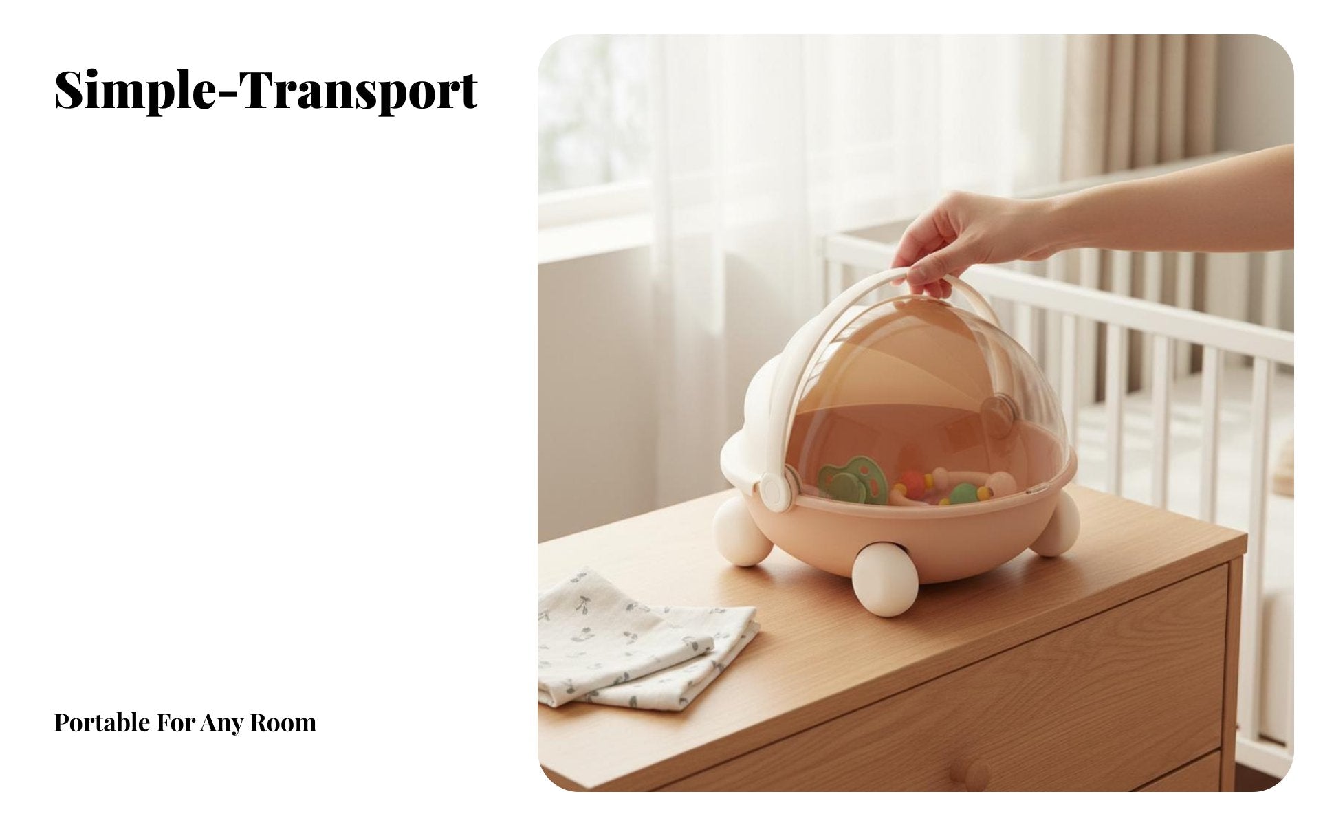 Portable infant Supply container Lightweight Nursery Organizer long-lasting for Newborns