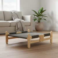 Wooden Feline Bed Gray Pet Furniture Breathable