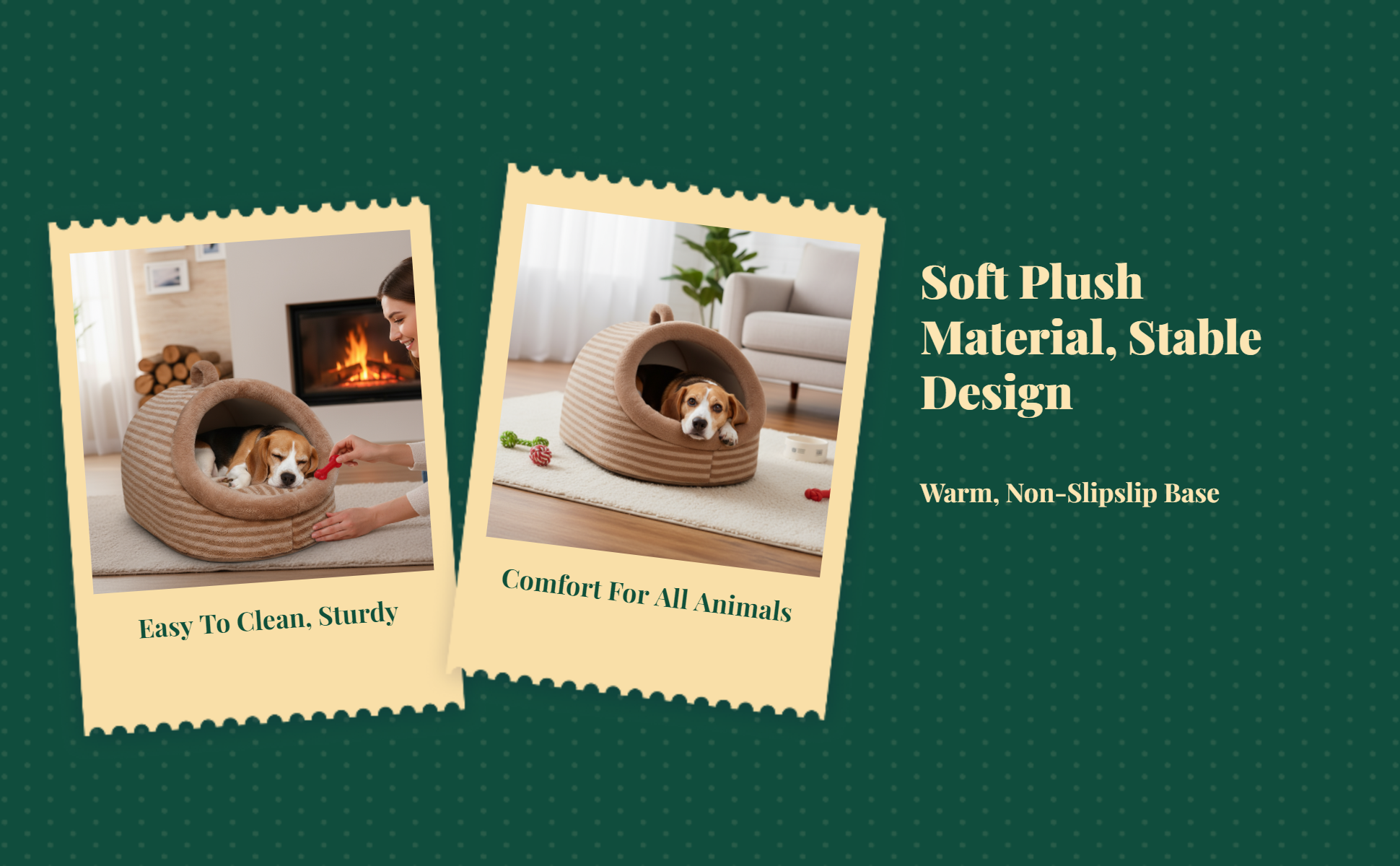 Semi-Enclosed Plush Pet Bed, Calming Indoor Sanctuary