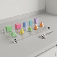 8 Pieces Transparent Geometric Solids Visual Demonstration Tool for Classroom