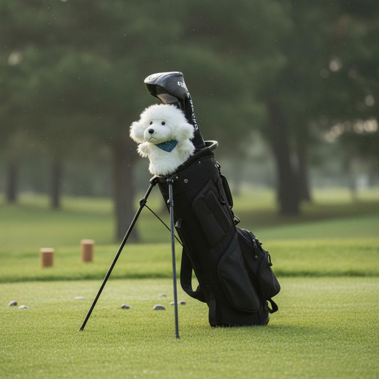 Teddy Dog Golf Headcover Cartoon Design Fuzzy Dog Headcover Good Gift Idea