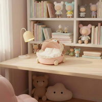 Doll Cradle Display Case Clear View Lid Figurine Baby Carriage Container
