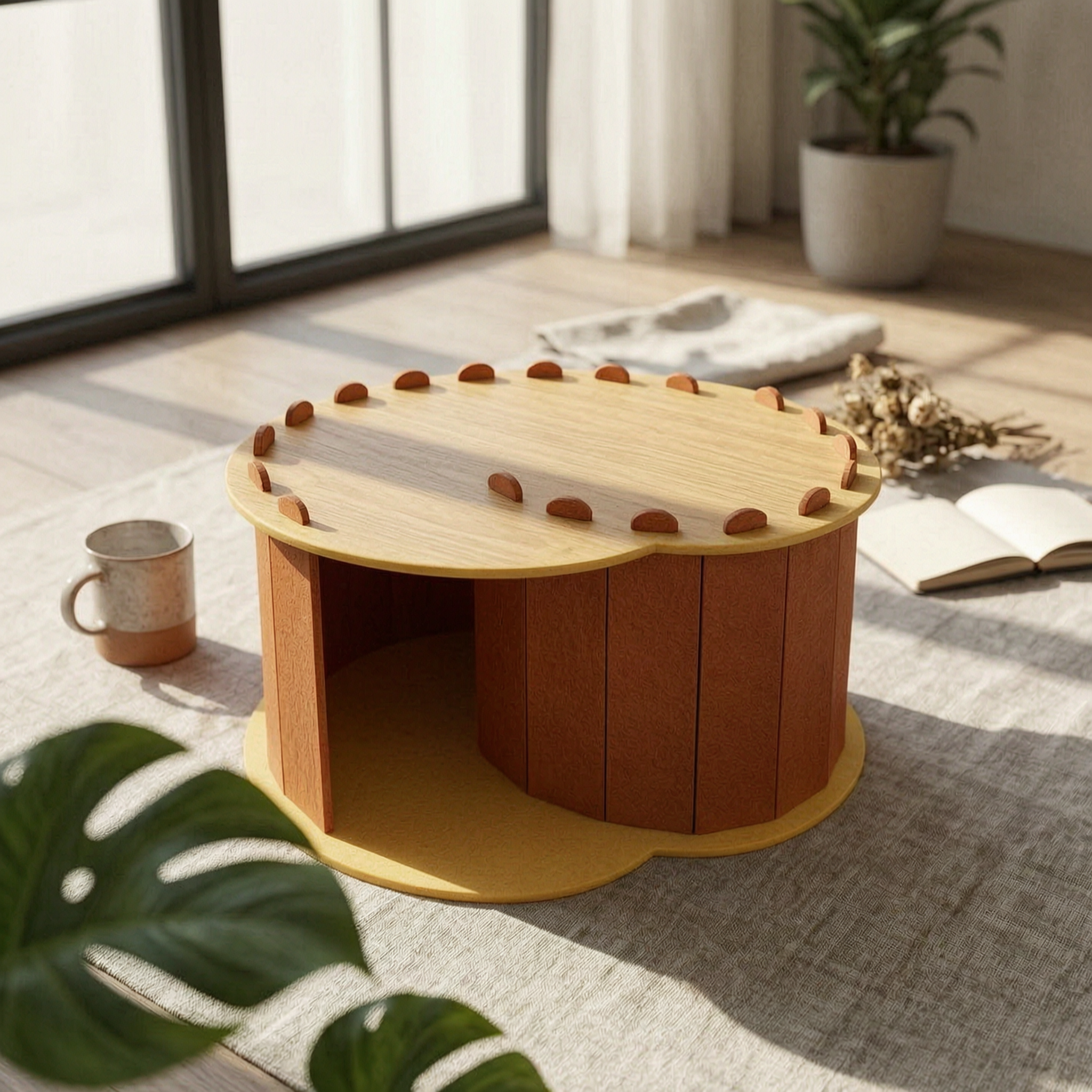 Oval Pet Bed Matte accessibleFront Pet Nook Pet Furniture Portable Warm