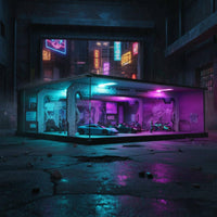 1:64 Neo-Futuristic Parking Garage Diorama DIY Assembly Underground Garage Scene Model Hobby Supply for Collectors, Hobbyists