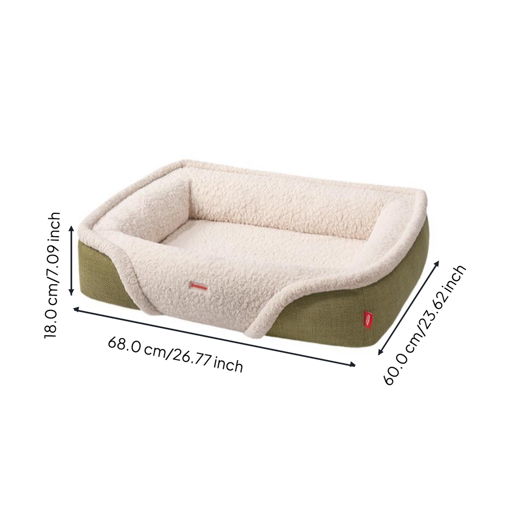 Plush dog bed with removable cover