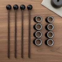 12 Pieces Steel Resonant Drum Mallet Set Solid Wood Handle for Beginners