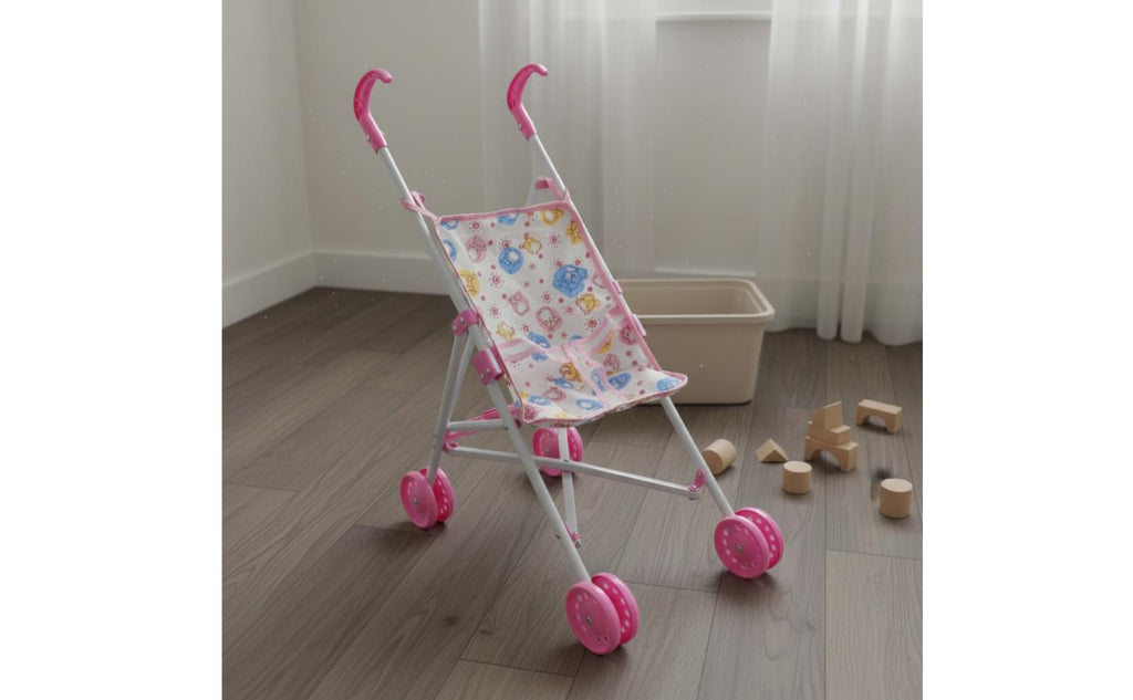 Foldable Doll Baby Carriage Realistic Design Baby Doll Baby Carriage Storage