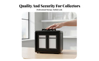 PSA Card Display Box Shockproof Graded Card Storage Box PSA Slab Case Moisture-Resistant Carbon Fiber Finish for Travel