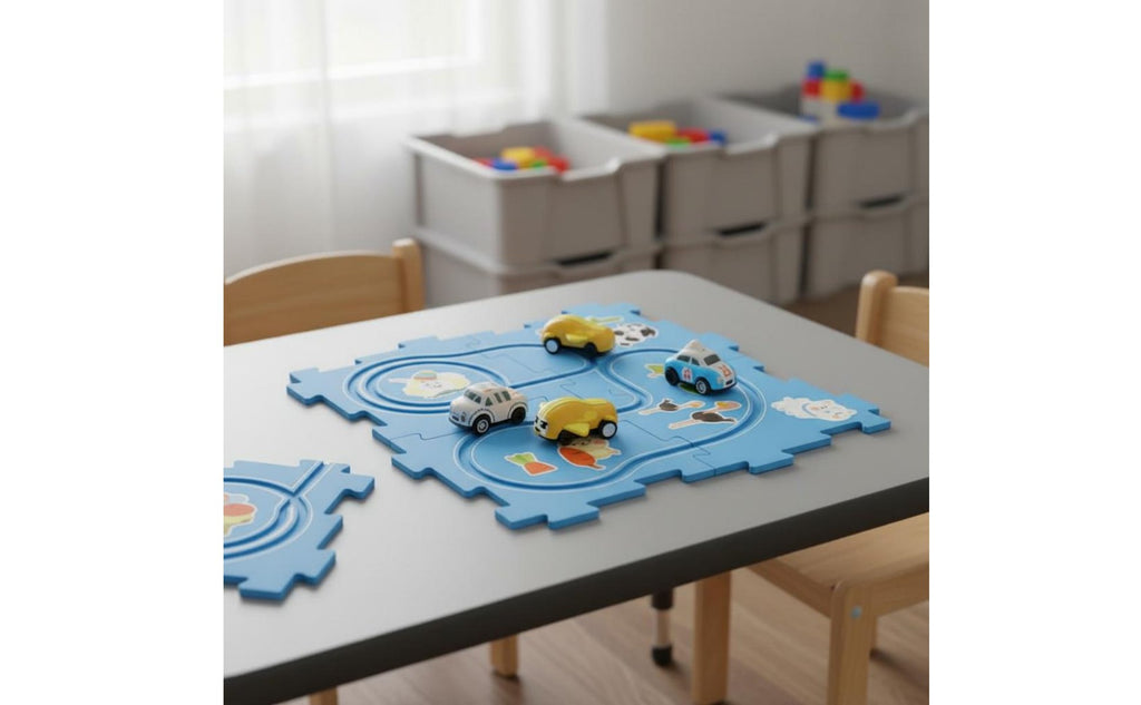 Electric Car Track Playset ABS Material DIY Race Track Assembly Set for Boys