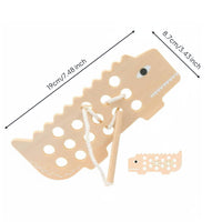 Creature Lacing Game Montessori Wooden Threading Toy Fine Movement Skills