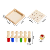 Wooden Memory Chess Game Rounded Tops Color Memory Board Game Concentration