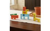 Animal Stacking Blocks Educational Wooden Stacking Blocks Wood Construction Wooden Animal Puzzle for Preschoolers