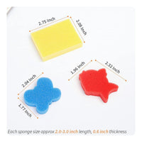 30 Pieces Kids' Paint Sponge Set Reusable Art Supplies Washable for DIY Projects