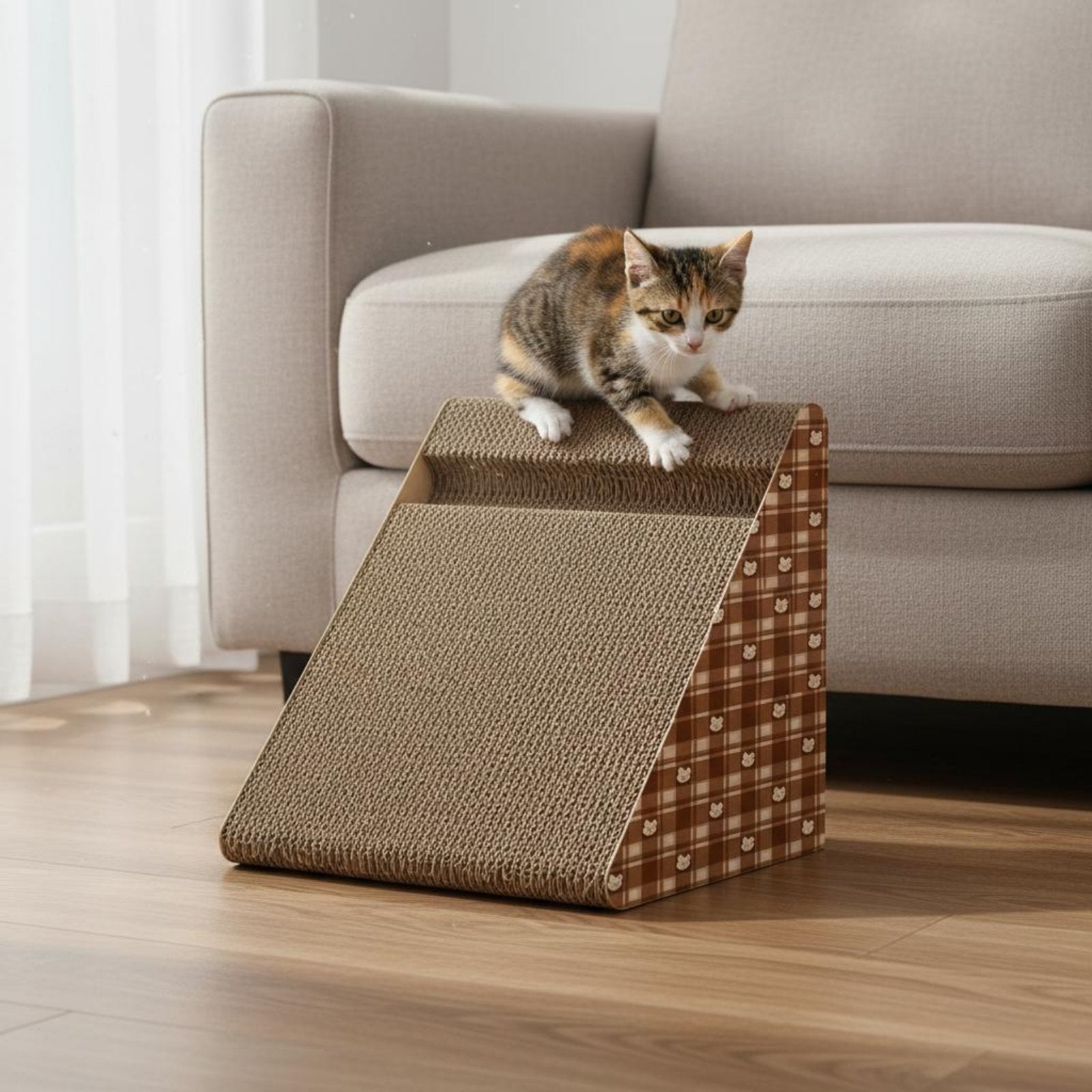 Vertical Cat Scratching Post Long-Lasting Corrugated Paper for Indoor, Cats
