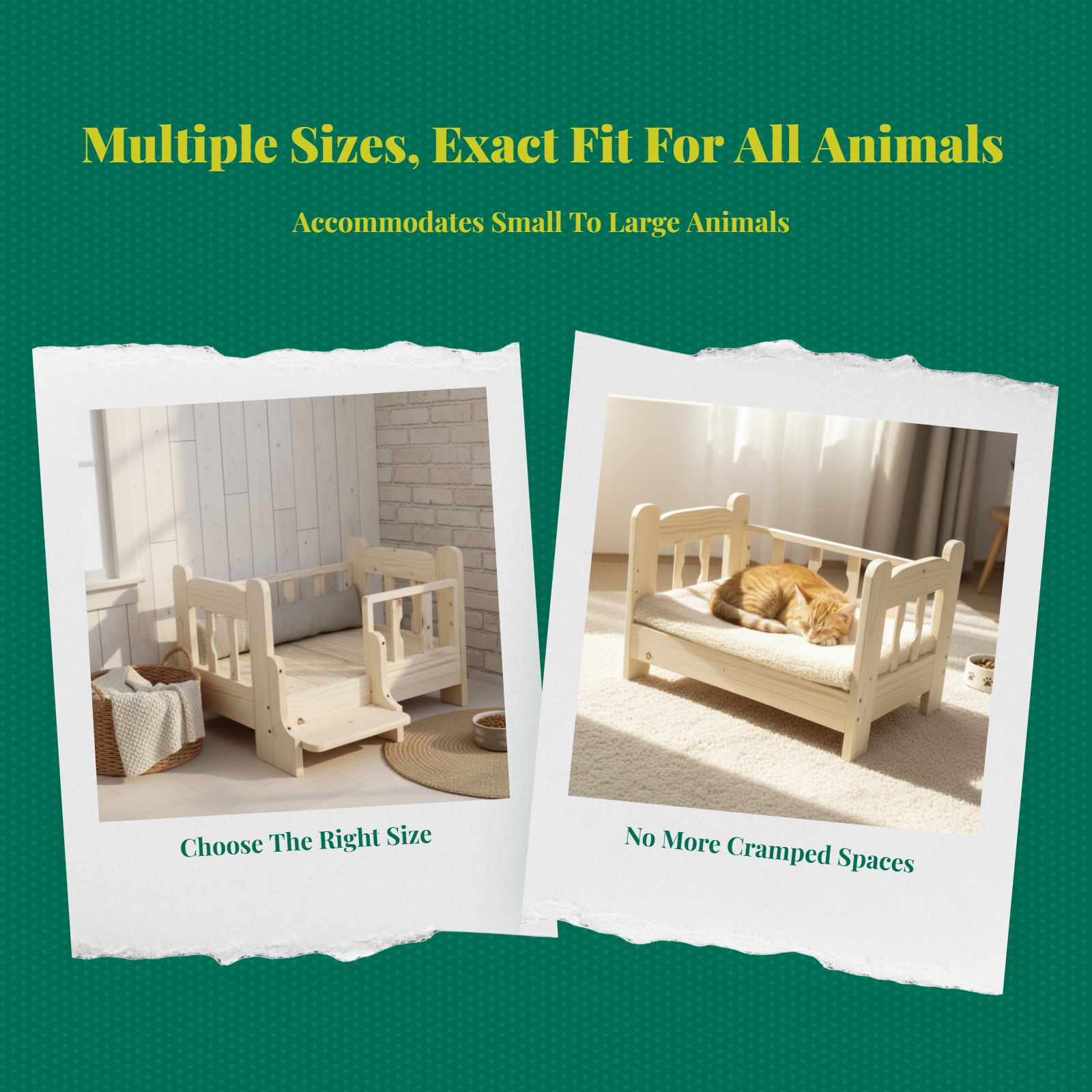 Elevated Wooden Pet Bed Frame, Indoor Pet House