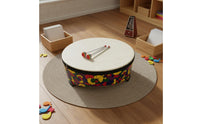 22-Inch Wooden Floor Drum Easy to Children's Music Drum Sturdy Design Percussion Instrument for Young Children, Early Education
