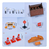 21 Pieces Dollhouse Road Construction Set High Feature Dollhouse Miniature Tools