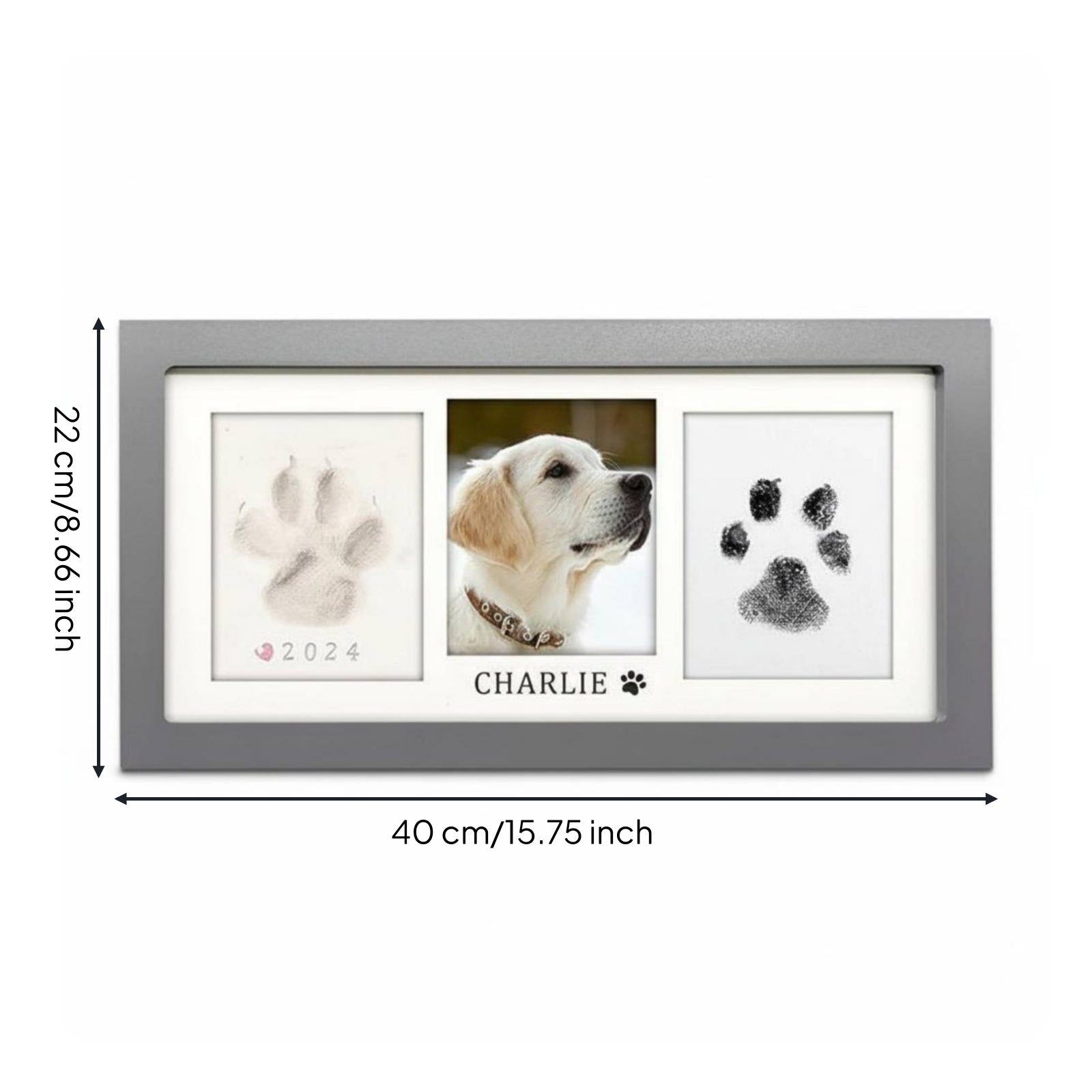 Pet Paw Print Frame Kit Clean-Press Ink Pad for Office Desk, New Puppy Owners