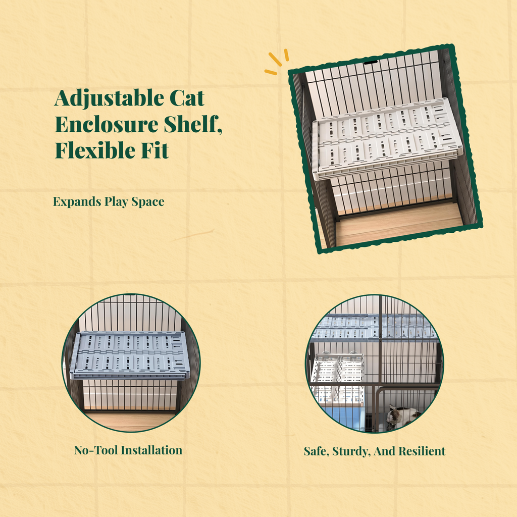 Adjustable multi-level cat shelf
