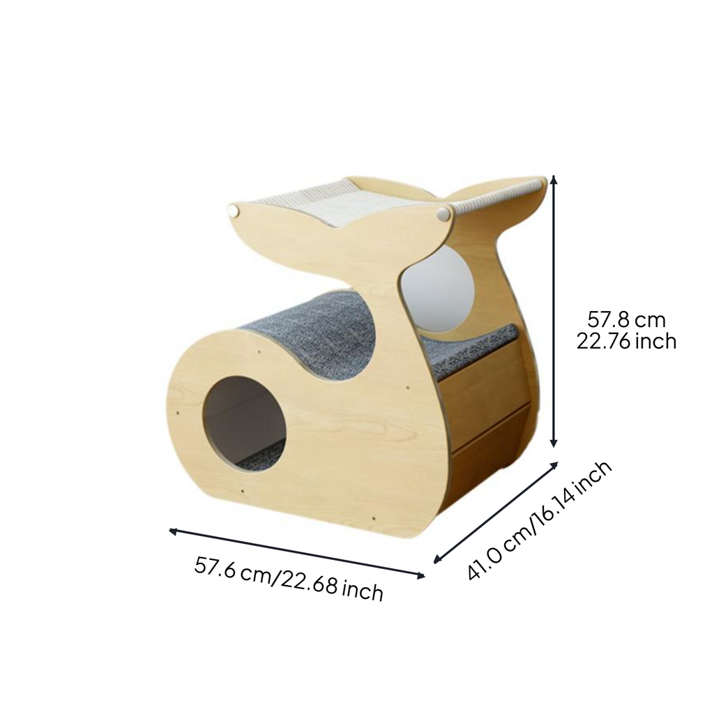2-story wood cat house, indoor/outdoor