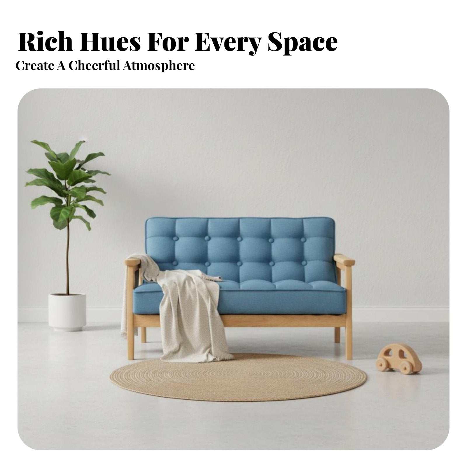 Double Children's Bench Sturdy Wood Frame Toddler Sofa 2-Seater Photography Prop for Toddlers, Babies, Playroom, Daycare