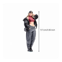 miniature Streetwear Woman Figurine Stylish Painted Mini Statue Standing Pose Display Piece