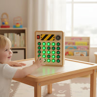 LED Light Switch Toy Early Education Wooden Button Board Develops Concentration