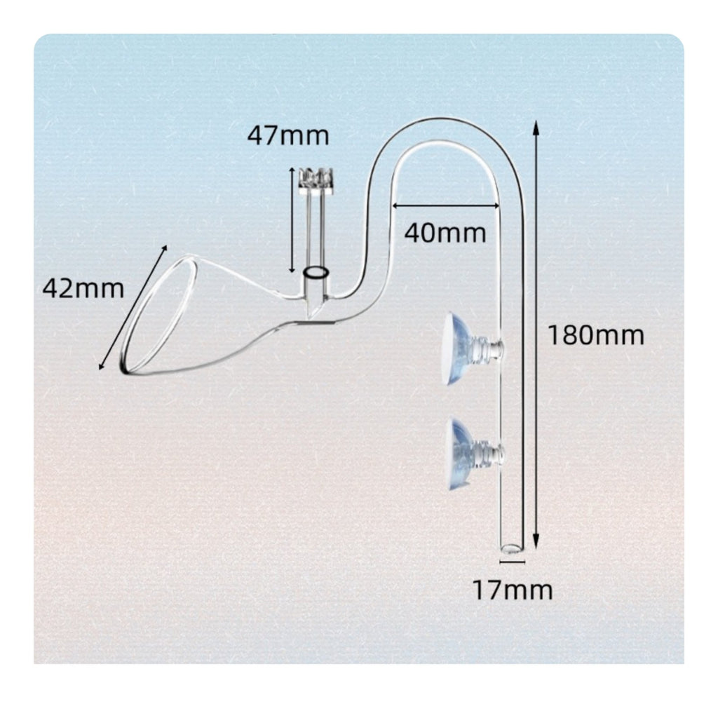 Aquarium Surface Skimmer Pipe Crystal Clear Bell Shaped Outflow Pipe