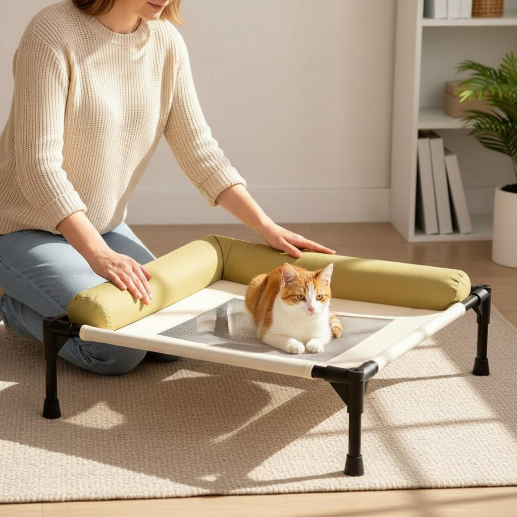 Dog Cot Bed Washable Elevated Dog Cot Raised from Floor for Summer, Hot Weather