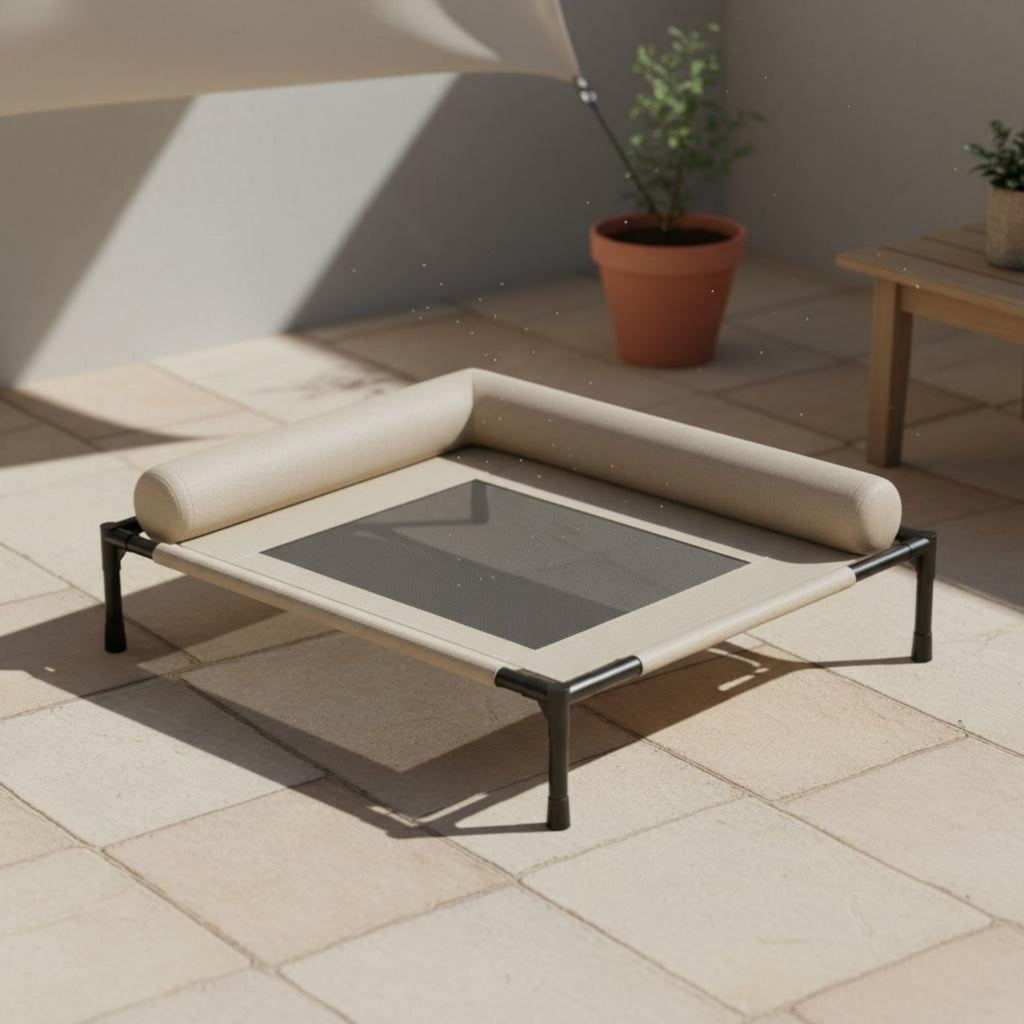Elevated Dog Bed Easy to Clean Raised Pet Cot Sturdy Metal Frame for Outdoor
