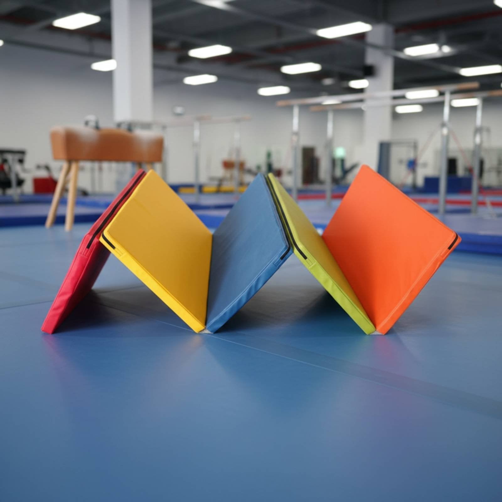 Foldable Folding Tumbling Mat Thick Padded Rainbow Kids Mat Easy to Stow-Away Eco-Friendly for Playroom