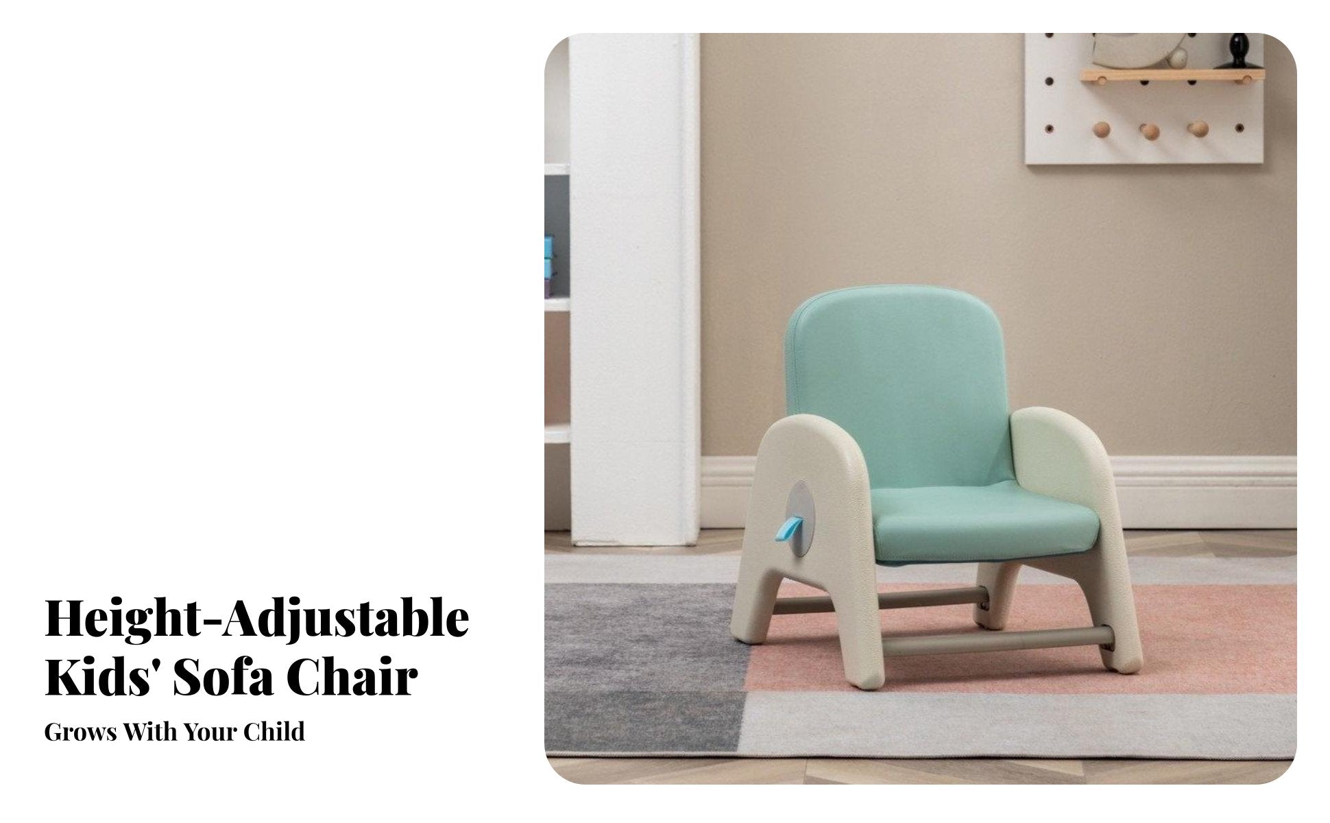 Height-Adjustable Toddler Chair Rounded Corners children's Furniture for Infants