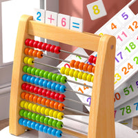 Wooden Abacus Color Recognition Kids Math Counter Ideal Gift 10-Row Learning Abacus for Young Children, Kindergarten, Homeschooling