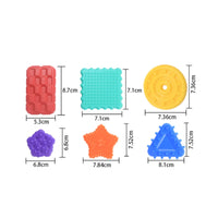 6 Pieces Textured Sensory Cube Relaxation Silicone Sensory Stone for Children