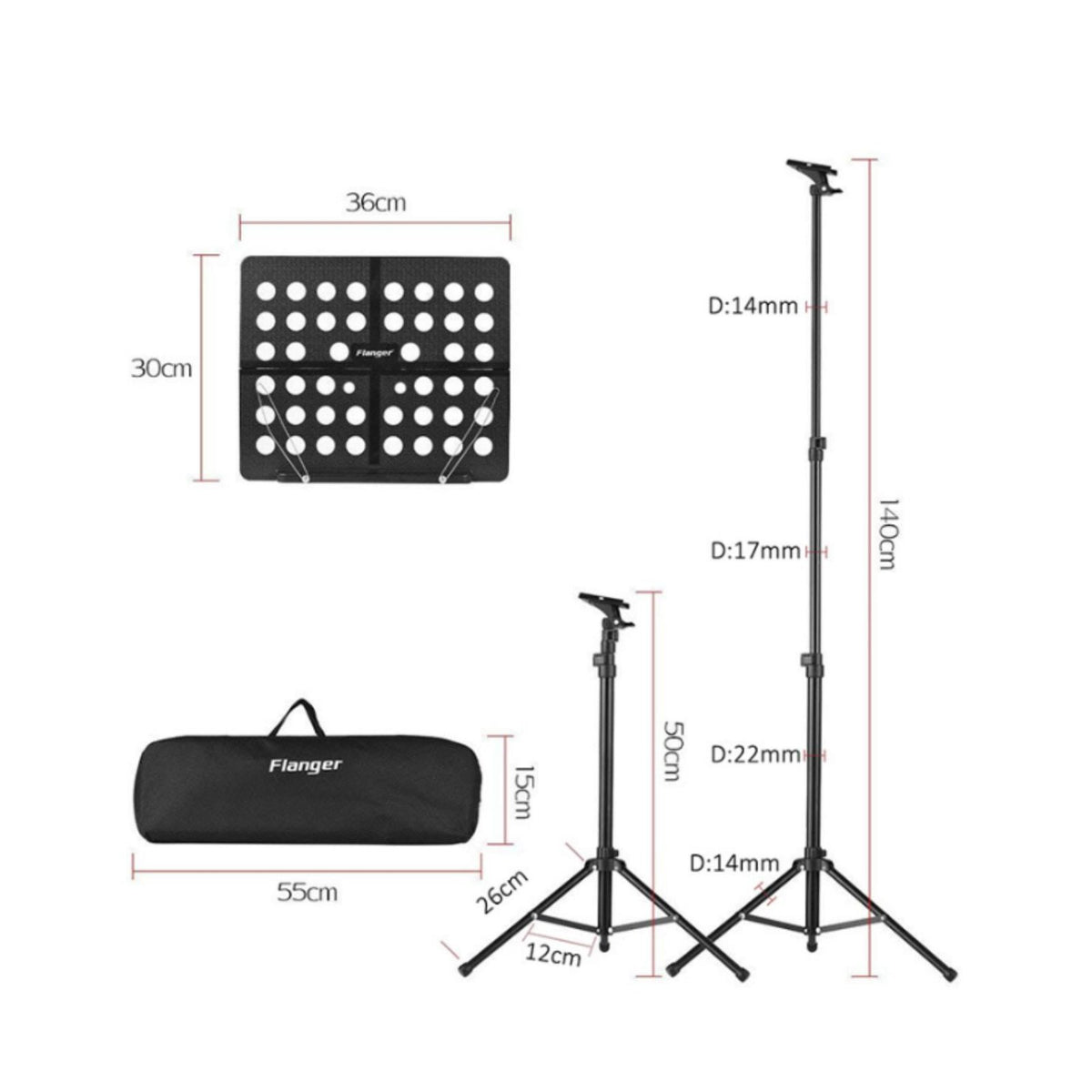 Folding Music Stand Lightweight Adjustable Music Stand Rust Resistant for Stage