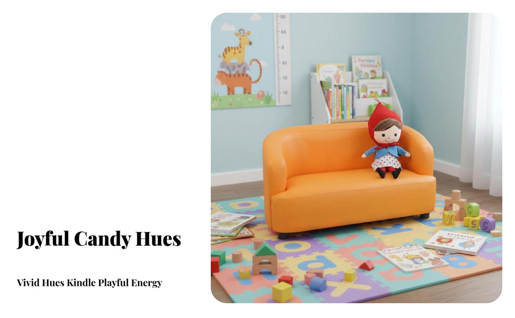 Miniature Upholstered Sofa Soft and Comfortable Upholstered Toddler Lounger Safety Certified snug for Playroom, Nursery, Bedroom