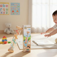 Wooden Rain Sound Tube Easy to Grip Rainmaker Toy Colorful Beads for Babies