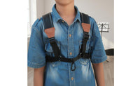 Double Shoulder Sax Strap Leather Three-Part Sax Harness with Hook Adjustable