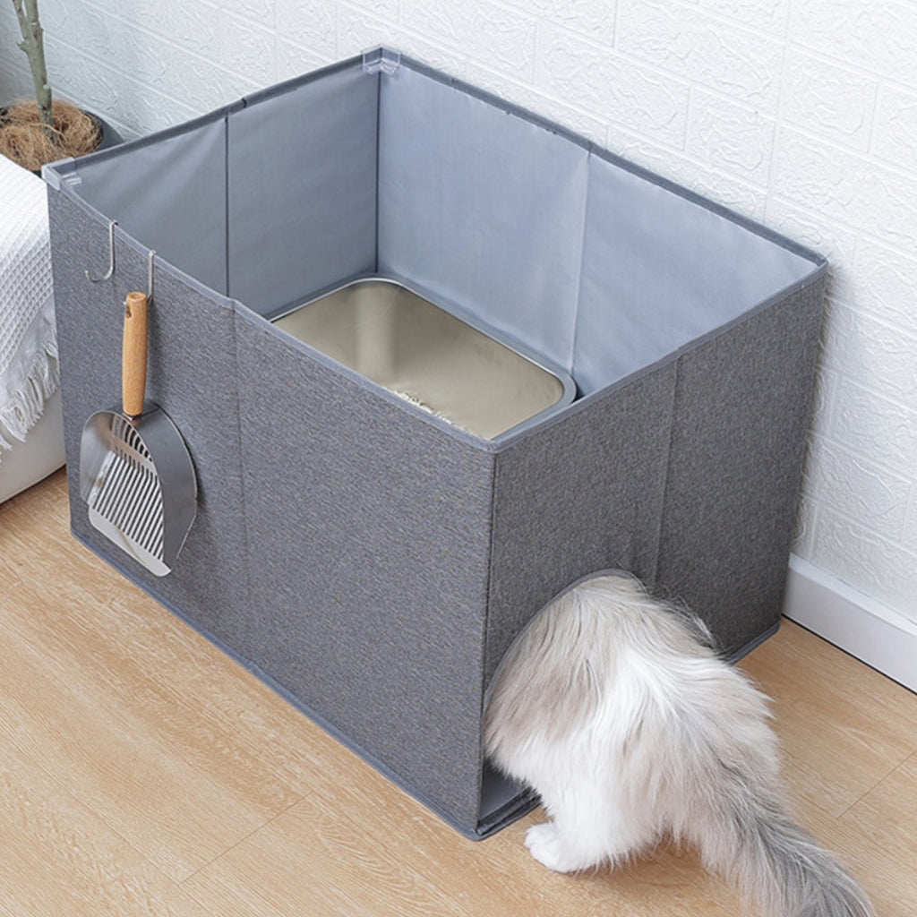 Portable Feline Litter Box Enclosure Arched Entrance Feline Litter Box Enclosure