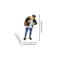 Painted Resin Figurine Detailed Hiker Figure Figurine Workmanship Decor Item for Model Railroad