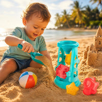 5 Pieces Sand Hourglass Structure Plastic Beach Toy Set Fine Movement Skills
